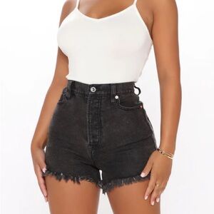 Fashion Nova High Waisted Black Denim Shorts - Size 11 (NWT)
